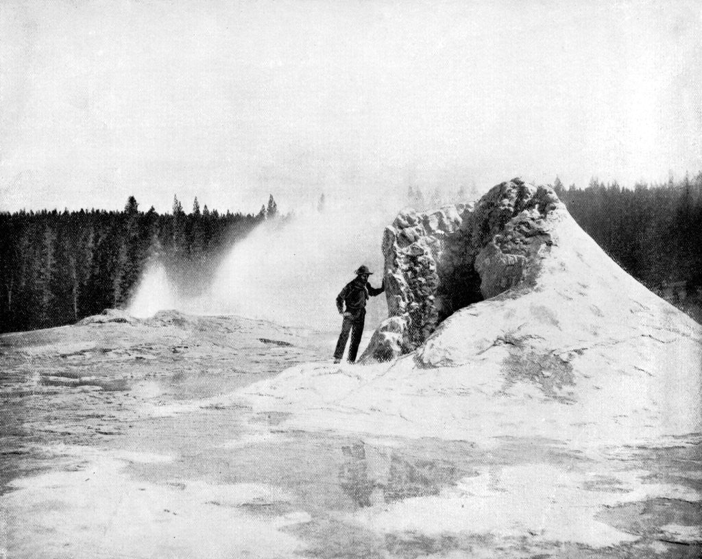 Detail of Crater of the Giant Geyser, Yellowstone National Park, USA by John L Stoddard