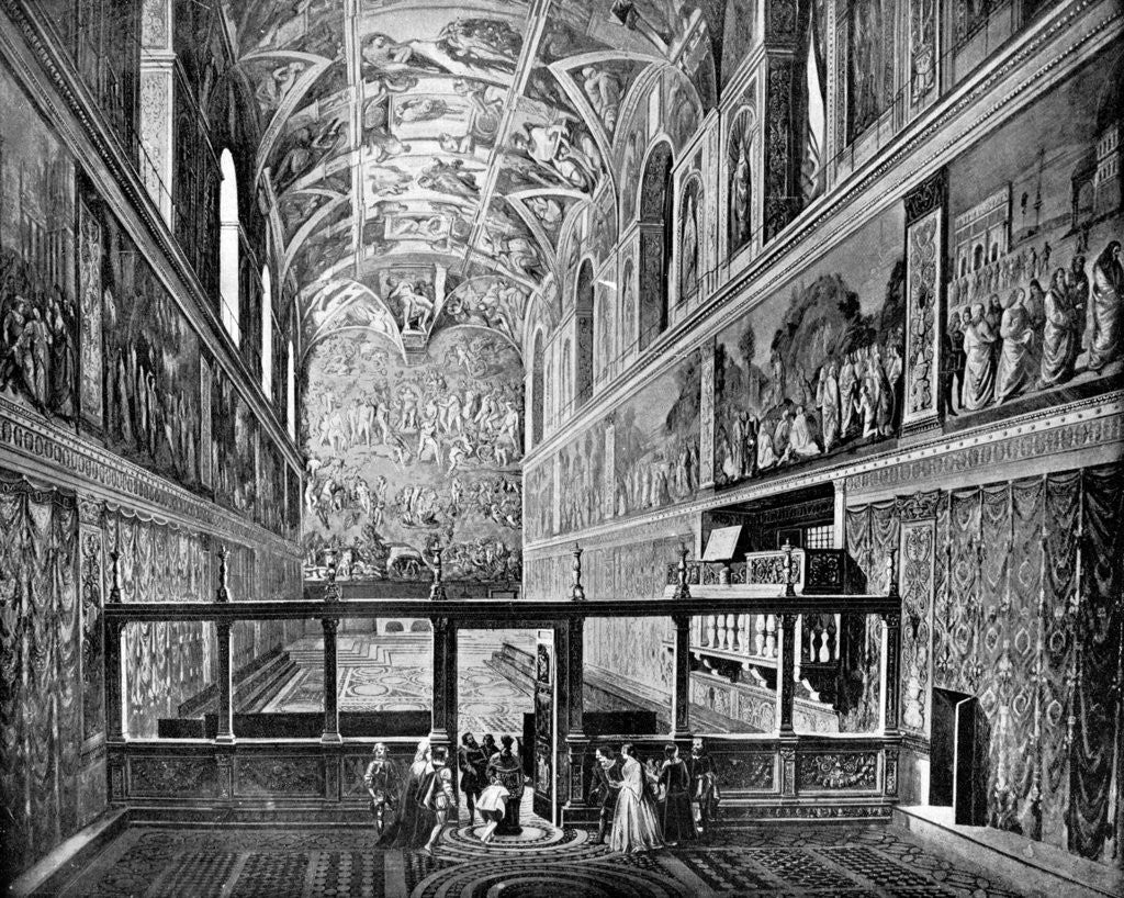 Detail of Sistine Chapel, Vatican, Rome by John L Stoddard