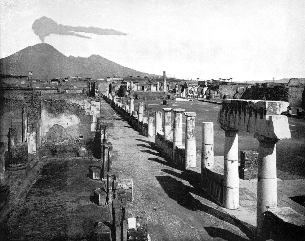 Detail of The Forum, Pompeii, Italy by John L Stoddard