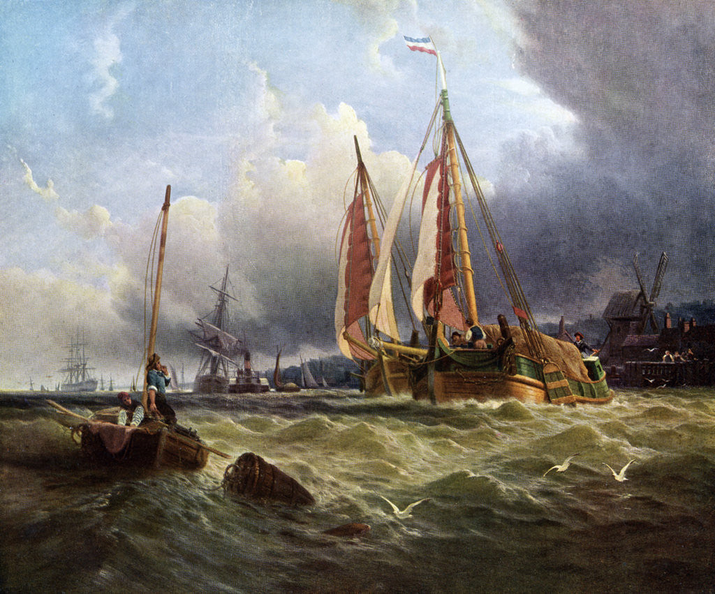 Detail of Oude Schelde, Texel Island by Clarkson Stanfield