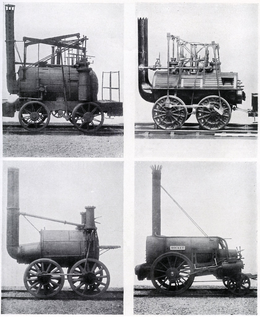 Detail of Early locomotives by Anonymous