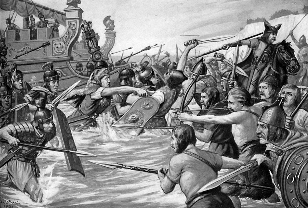 Detail of The landing of Julius Caesar in Britain, 55 BC by Richard Caton Woodville II
