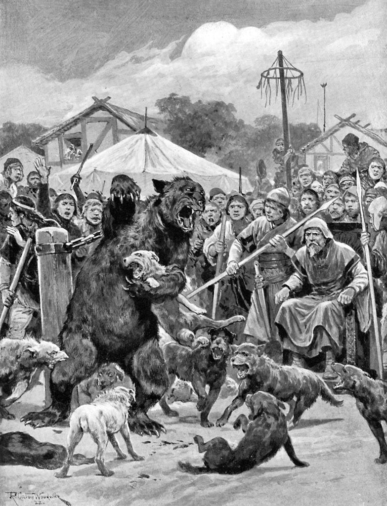 Detail of Bear-baiting in Saxon times by Richard Caton Woodville II