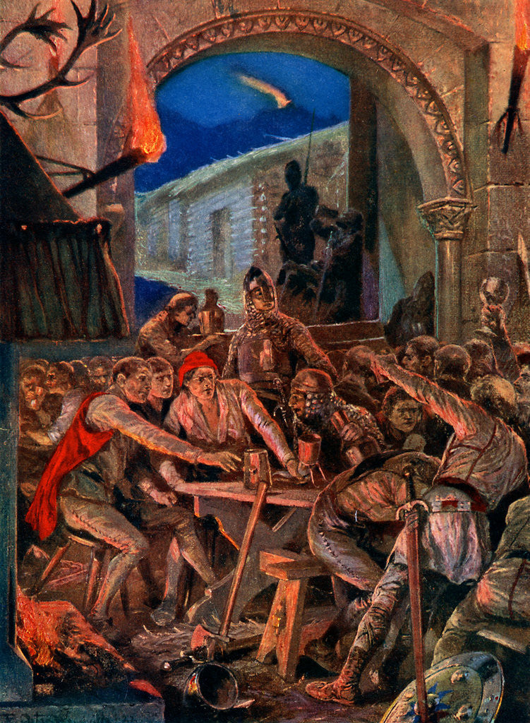 Detail of The last feast of Robert De Comines' men at Durham by Richard Caton Woodville II