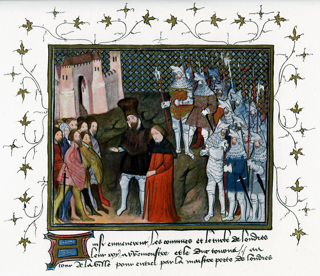 Detail of Richard II delivered by Bolingbroke to the citizens of London, 1399, (c1400-c1425) by Anonymous