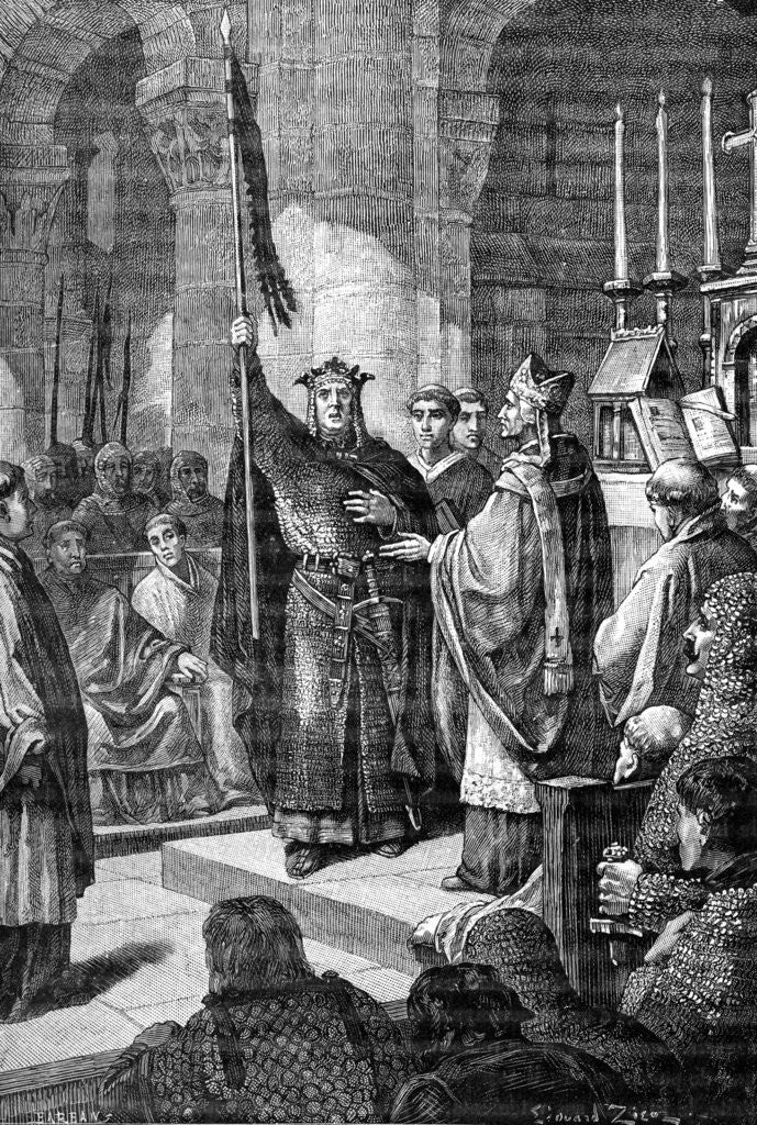 Detail of Louis VII, Saint Denis by Gustave Demoulin