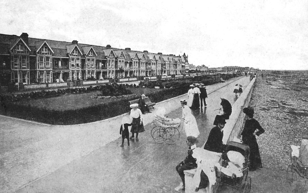 Detail of Families out walking on New Parade, East Worthing, West Sussex by Anonymous