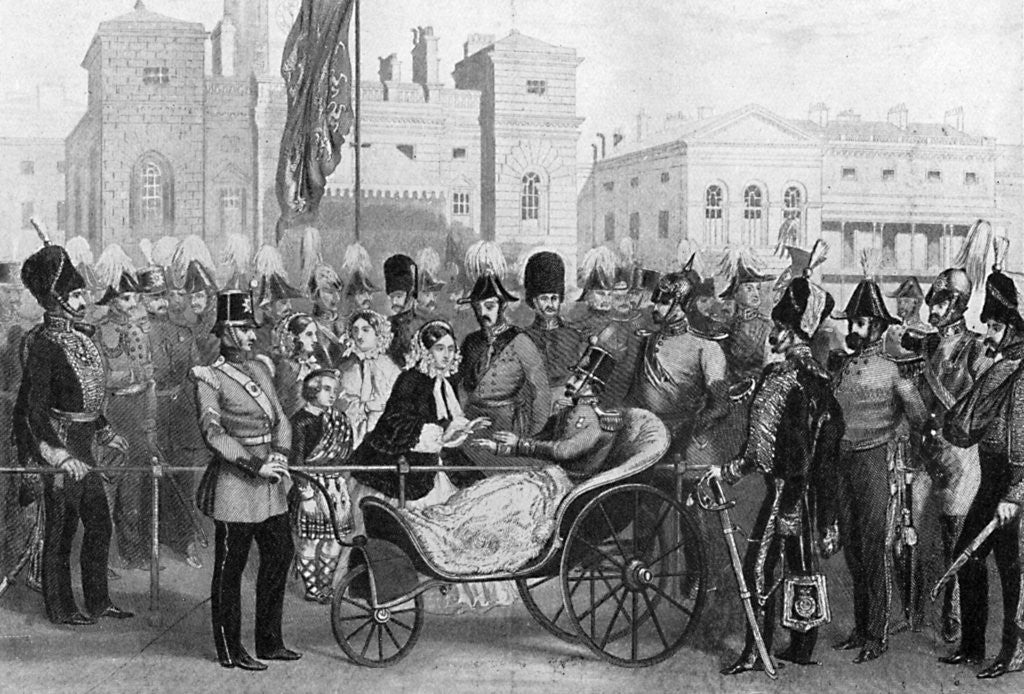 Detail of Queen Victoria distributing medals by Anonymous