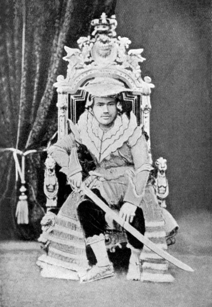 Detail of King Thibaw of Burma in full court dress by Anonymous