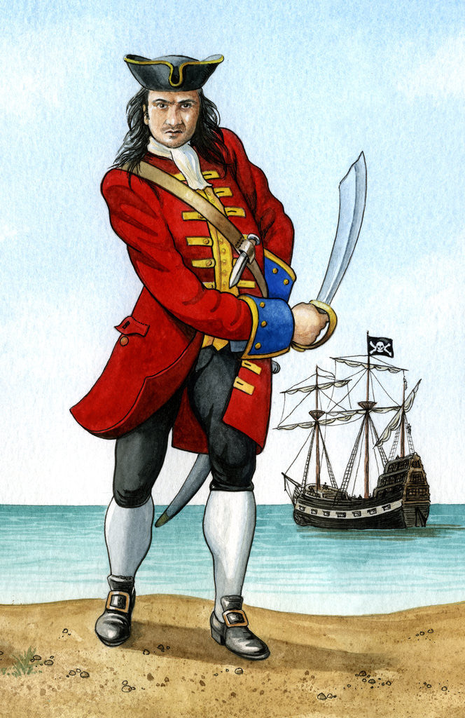 Detail of John 'Calico Jack' Rackham, (1680-1720), English Pirate Captain by Karen Humpage