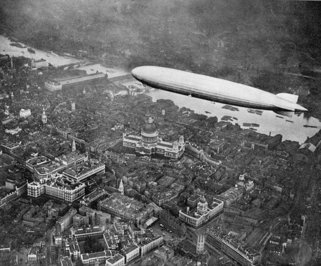 Detail of The airship 'Graf Zepplin' over London, August 1931 by Anonymous