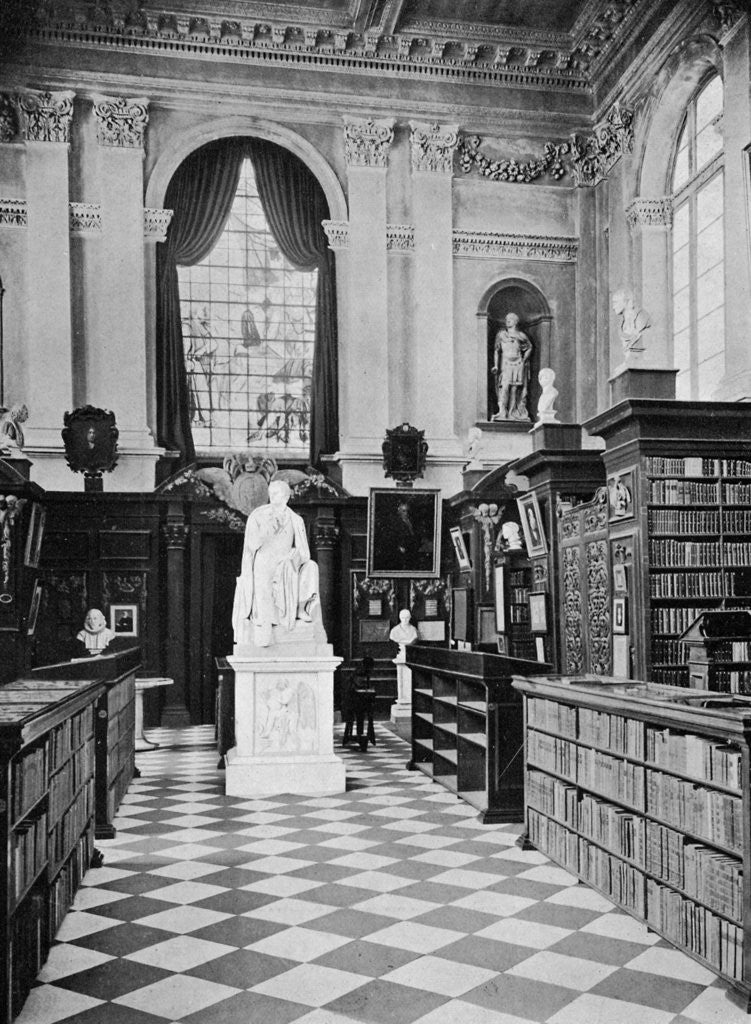 Detail of Lord Byron's statue, Trinity College Library, Cambridge by HC Leat