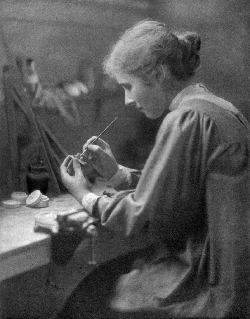 Detail of A craftswoman at work by ET Holding