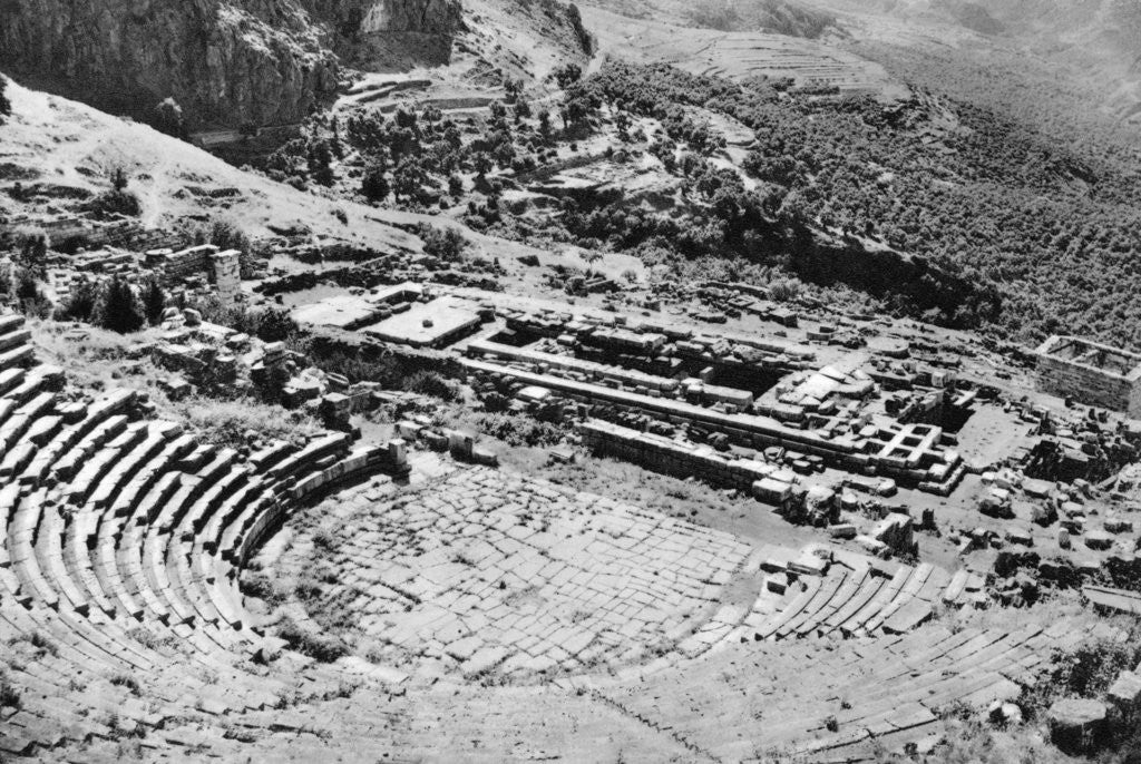 Detail of Theatre and Temple of Apollon, Delphi, Greece by Martin Hurlimann