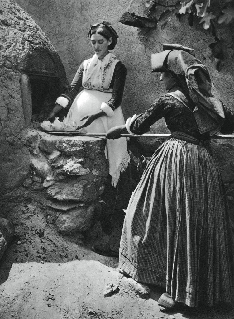 Detail of Women at the oven, Sardinia, Italy by Martin Hurlimann