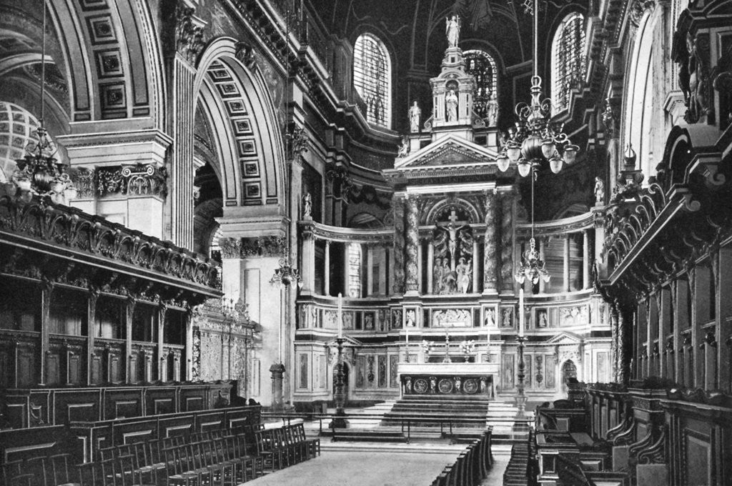 Detail of The Choir and Reredos, St Paul's Cathedral by WS Campbell