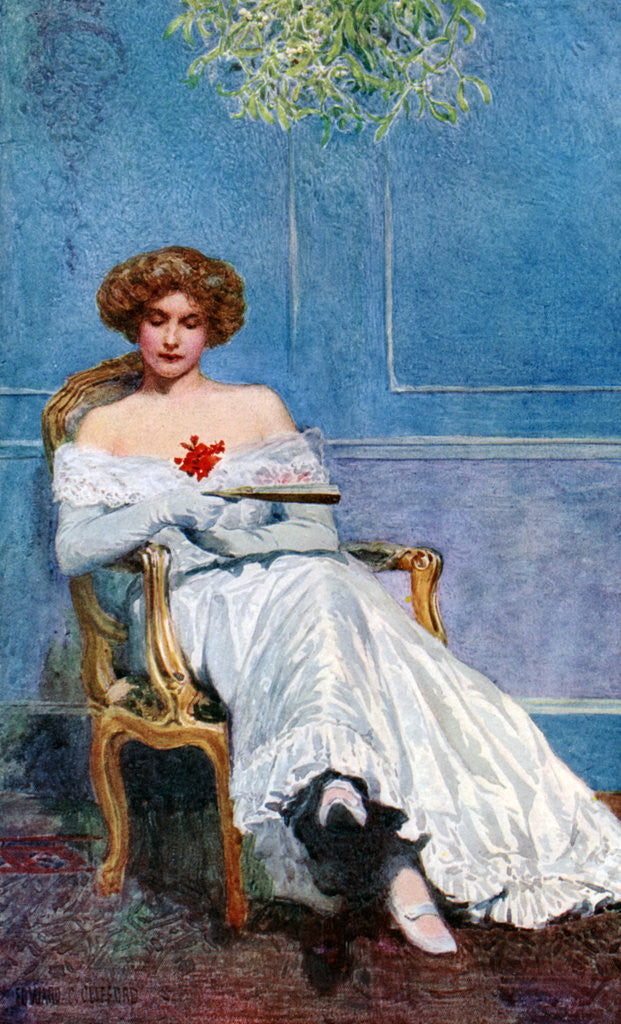 Detail of Under the Mistletoe by Edward Charles Clifford