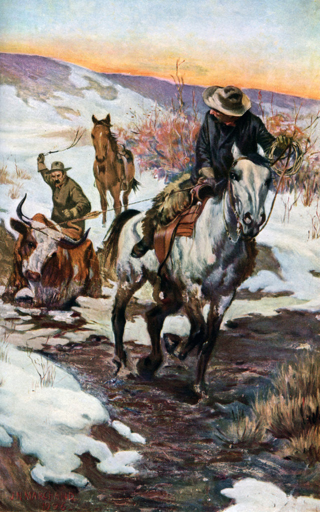 Detail of Winter Work for the Cowboys by Anonymous