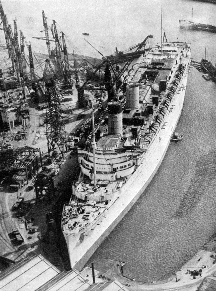 Detail of The ocean liner RMS 'Queen Mary', Clydebank, Glasgow by John Brown & Company