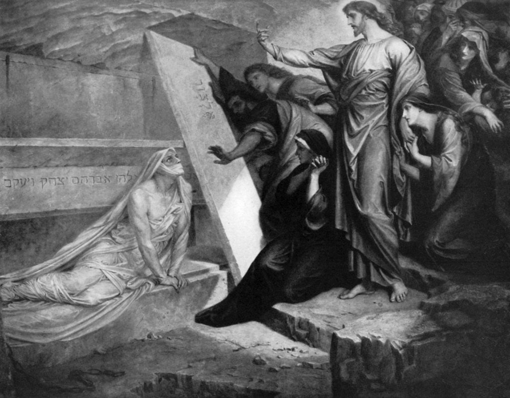 Detail of The Raising of Lazarus by Frederic Shields