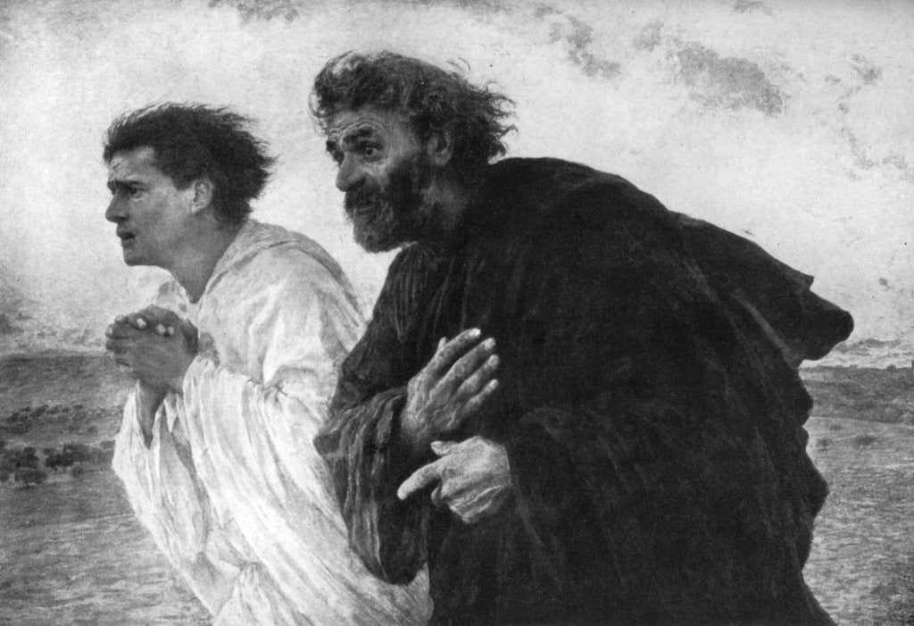 Detail of The Apostles Peter and John on the Morning of the Resurrection by Eugene Burnand