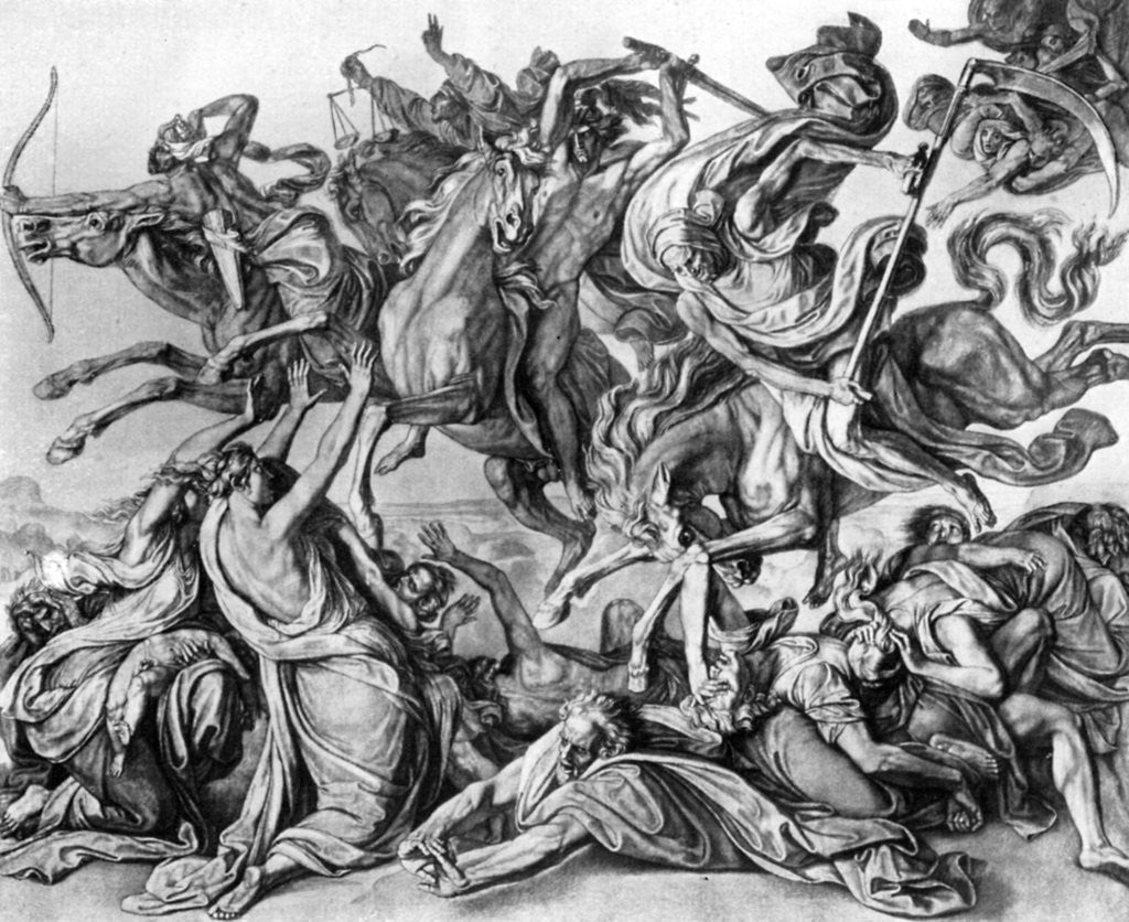 Detail of The Four Horsemen of the Apocalypse by Peter von Cornelius