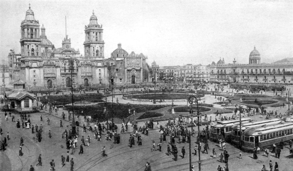 Detail of Cathedral and National Palace, Mexico City, Mexico by Anonymous