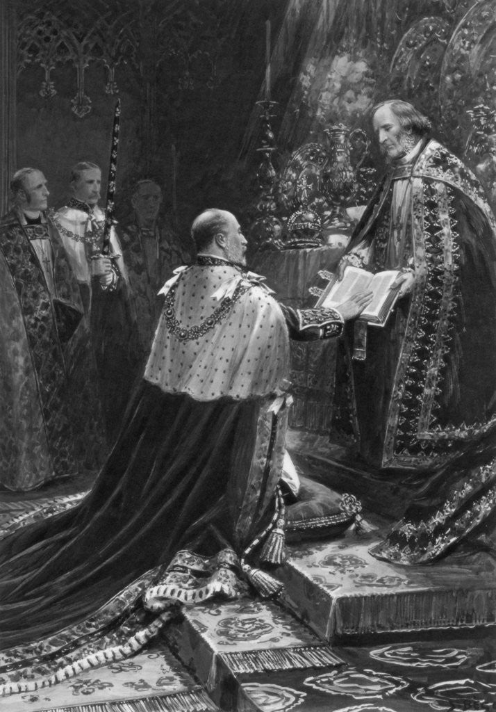 Detail of Edward VII taking the oath by Anonymous