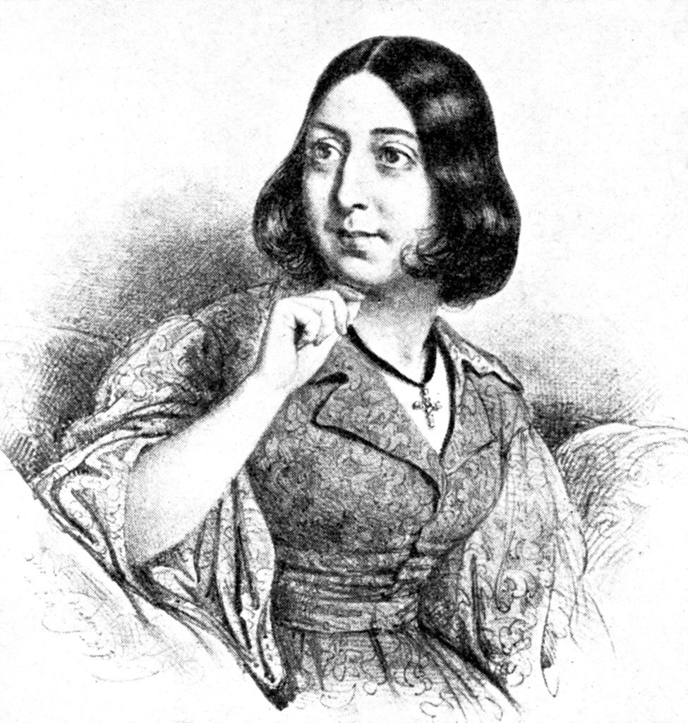 Detail of George Sand by Louis Leopold Boilly