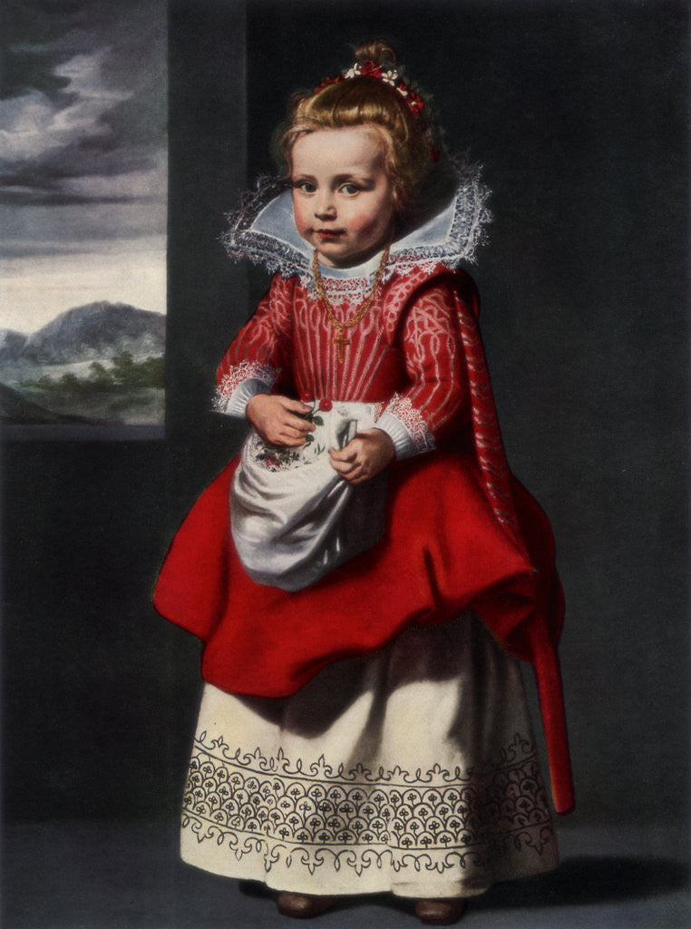 Detail of Portrait of the artist's daughter 'Magdalena de Vos by Cornelis de Vos
