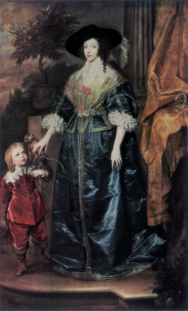 Detail of Queen Henrietta Maria and her dwarf Sir Jeffrey Hudson by Anthony van Dyck