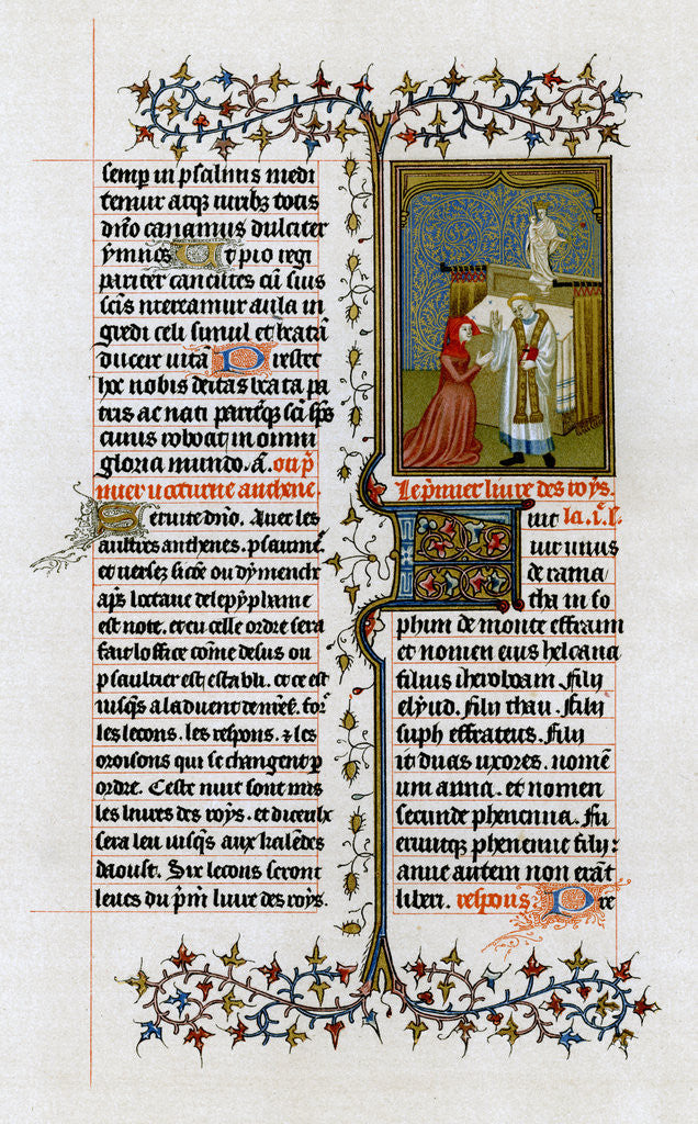 Detail of Hannah before Eli the high priest by Anonymous