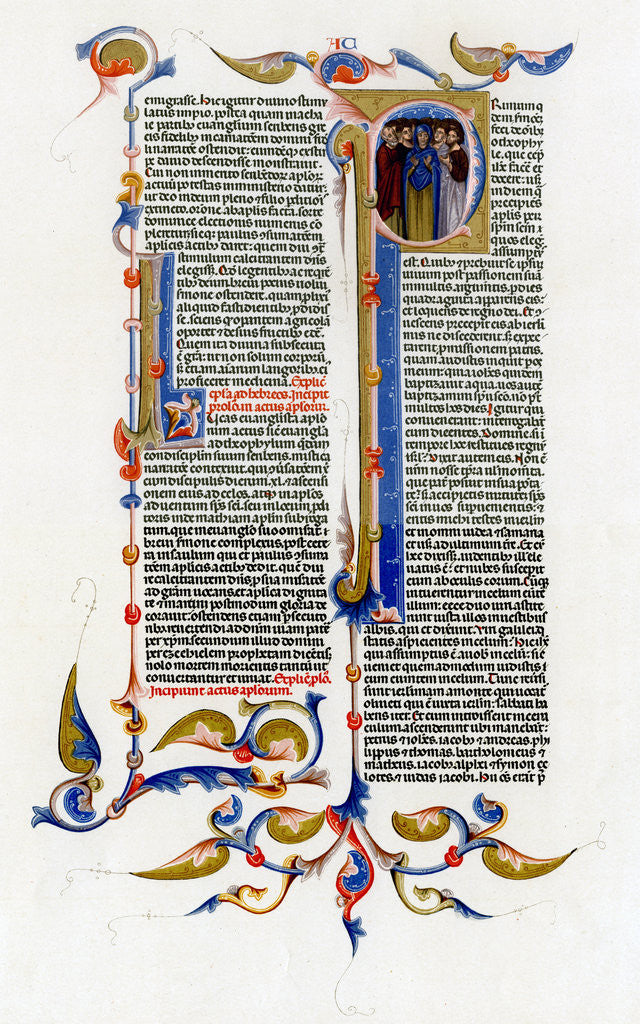 Page of text with illuminated initial letter by Anonymous