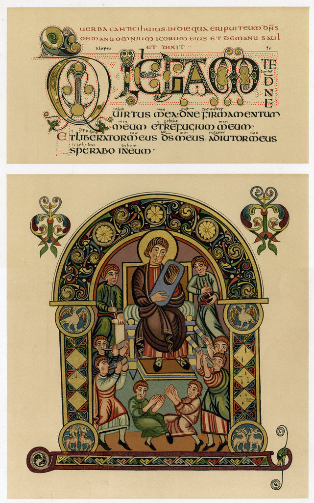 Detail of David playing his lyre, 725-750 AD by Anonymous