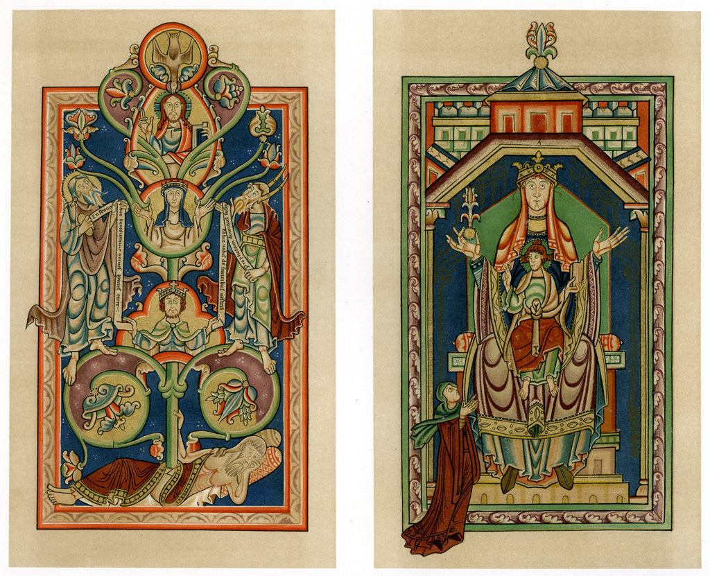 Detail of Tree of Jesse and Virgin and Child enthroned by Anonymous