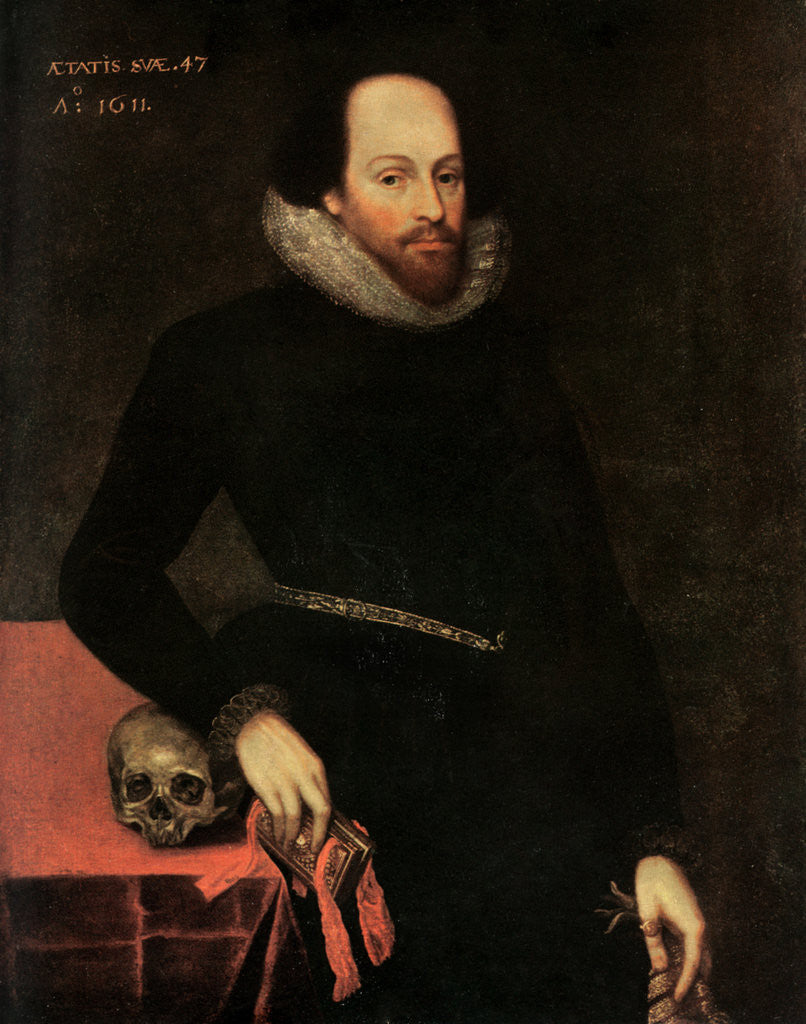 Detail of The Ashbourne Portrait of Shakespeare by Cornelius Ketel