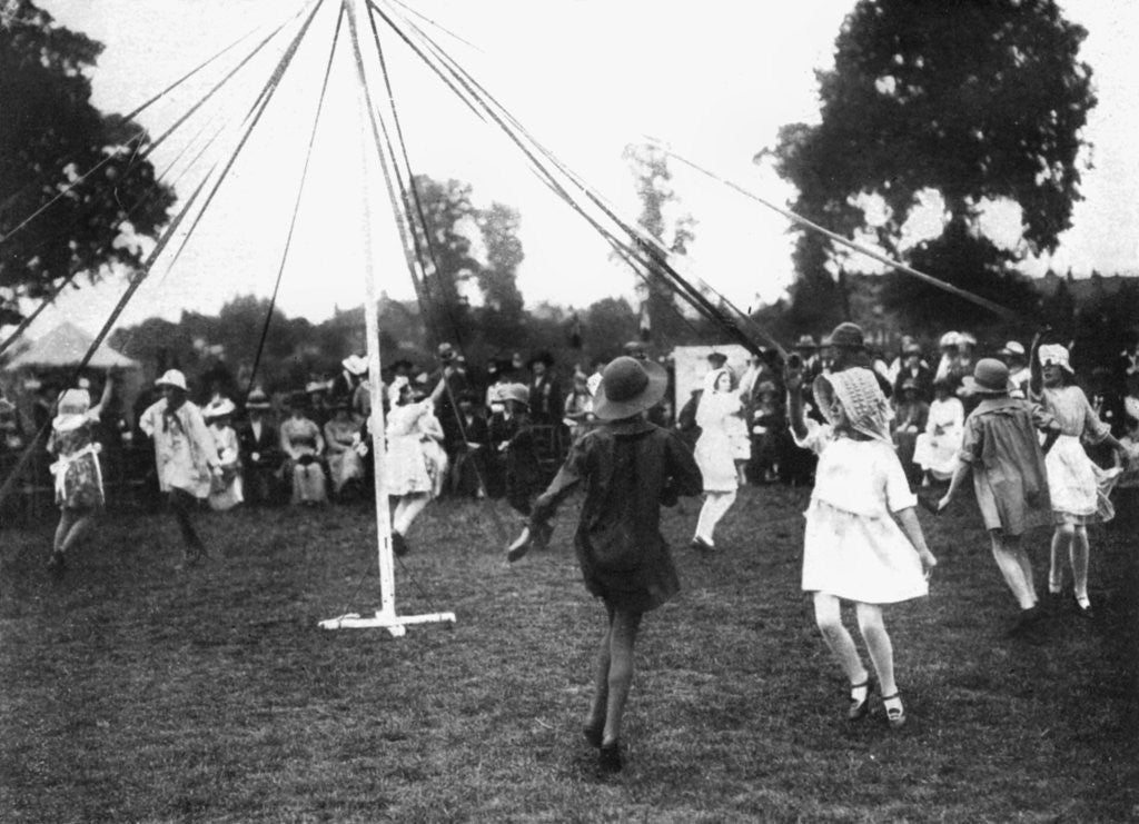 Detail of Children dancing round a maypole by Anonymous