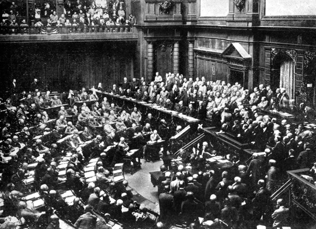 Detail of A typical sitting of the Reichstag, Parliament of the German Republic by Anonymous