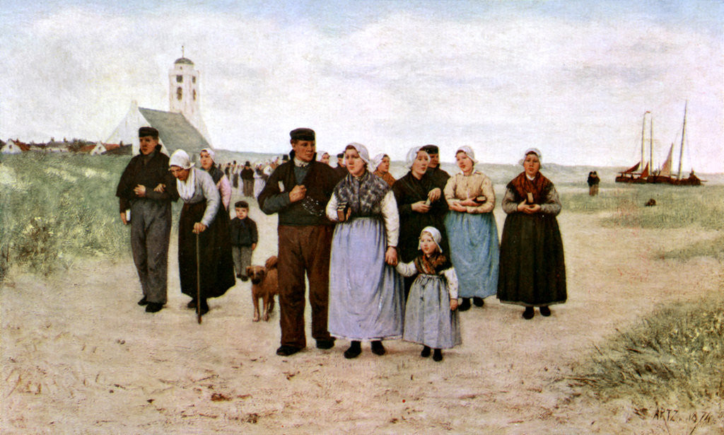 Detail of Coming From Church by Anonymous