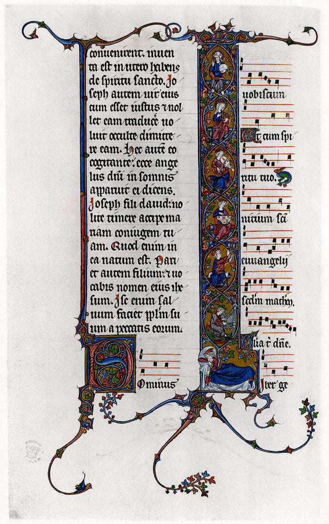 Detail of Tree of Jesse in initial letter 'I' by Anonymous
