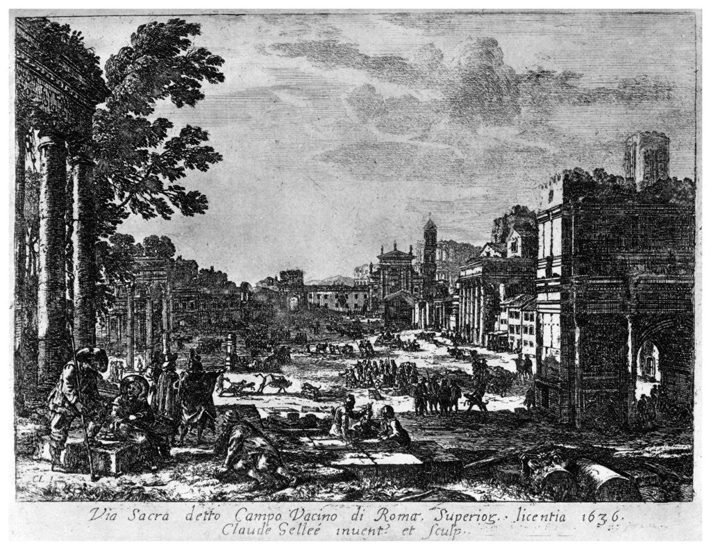 Detail of Campo Vacino by Claude Lorrain