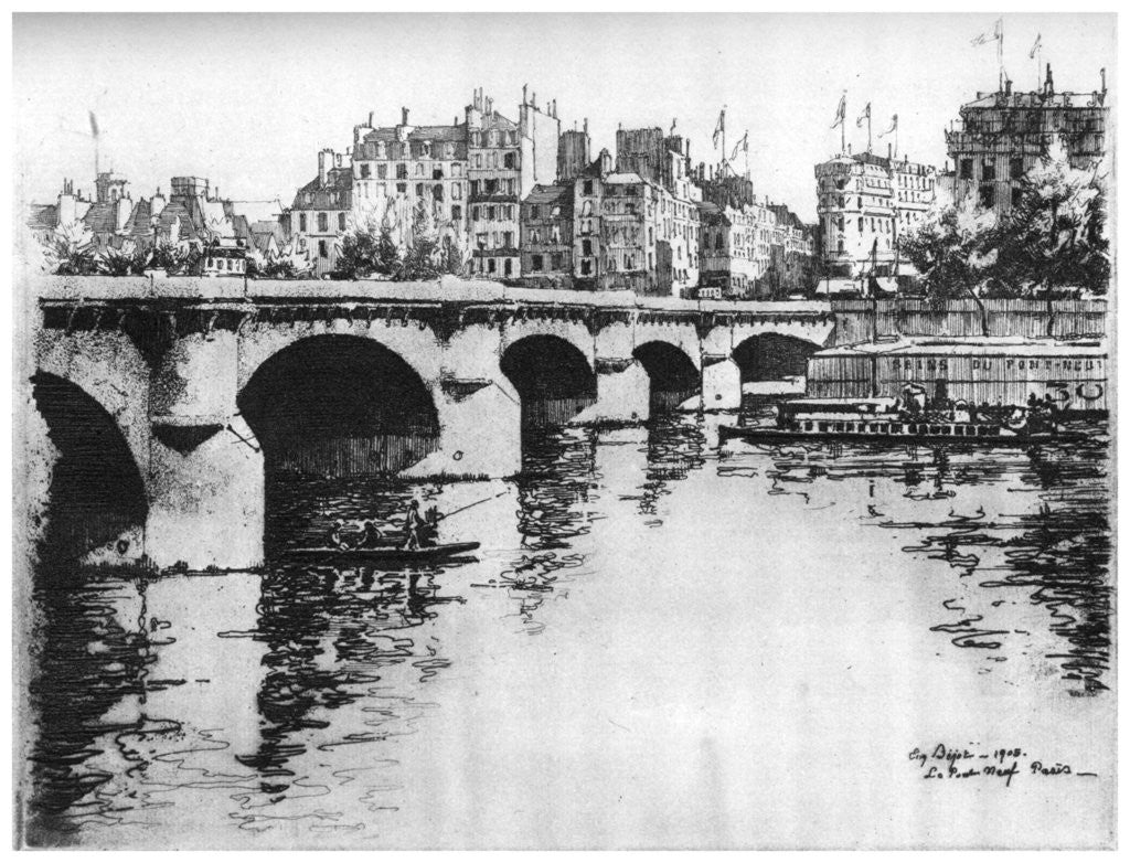 Detail of Pont Neuf by Eugene Bejot