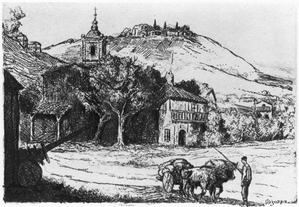 Detail of Village en Biscaye by JP Tillac
