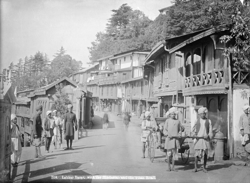 Detail of Lakkar Bazaar, with the Hindustan and the Tibet road, Simla, India by Anonymous