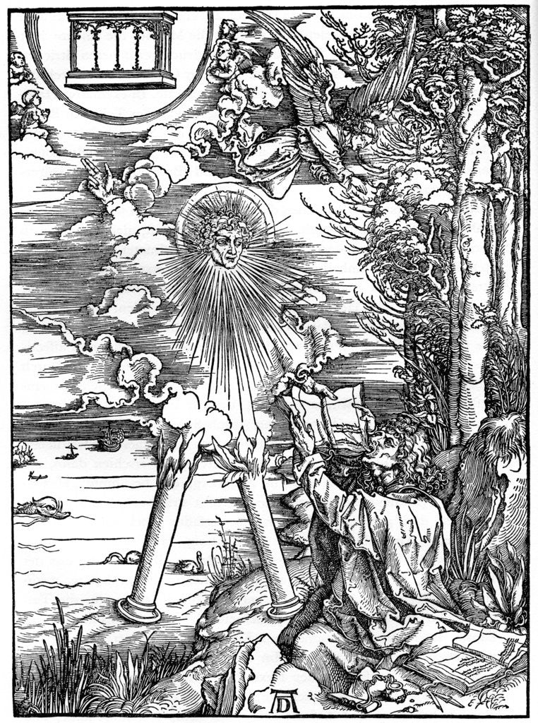 Detail of St John devouring the Book by Albrecht Dürer