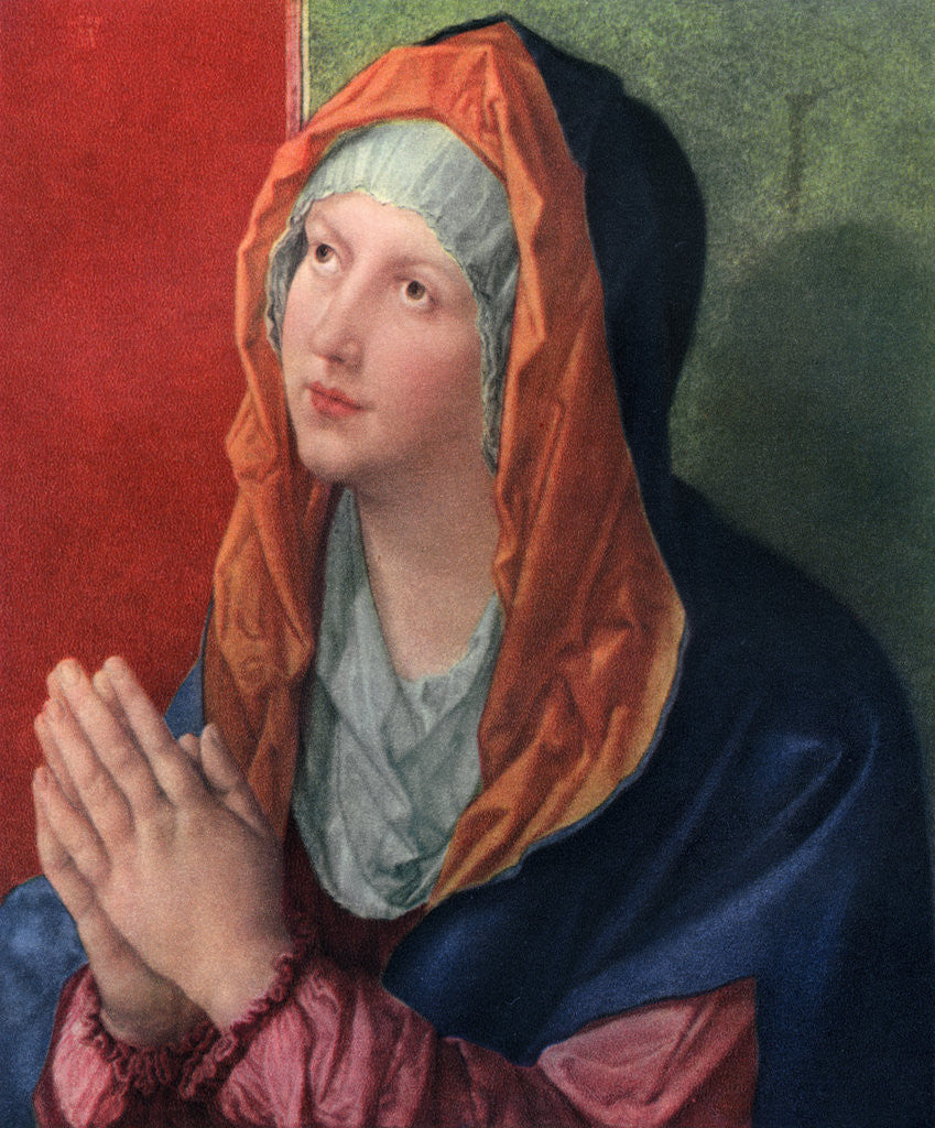 Detail of Praying Mary by Albrecht Dürer