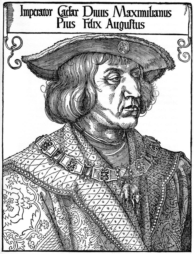 Detail of Emperor Maximilian I by Albrecht Dürer