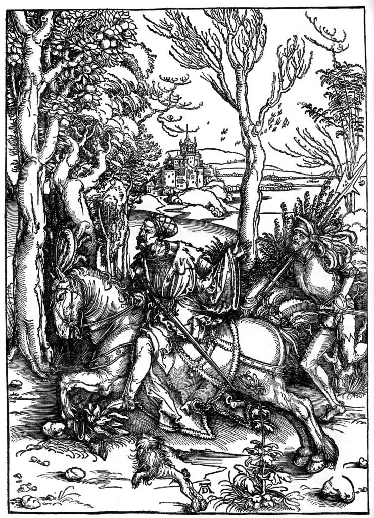 Detail of The Knight and the Landsknecht (Soldier Servant)' by Albrecht Dürer