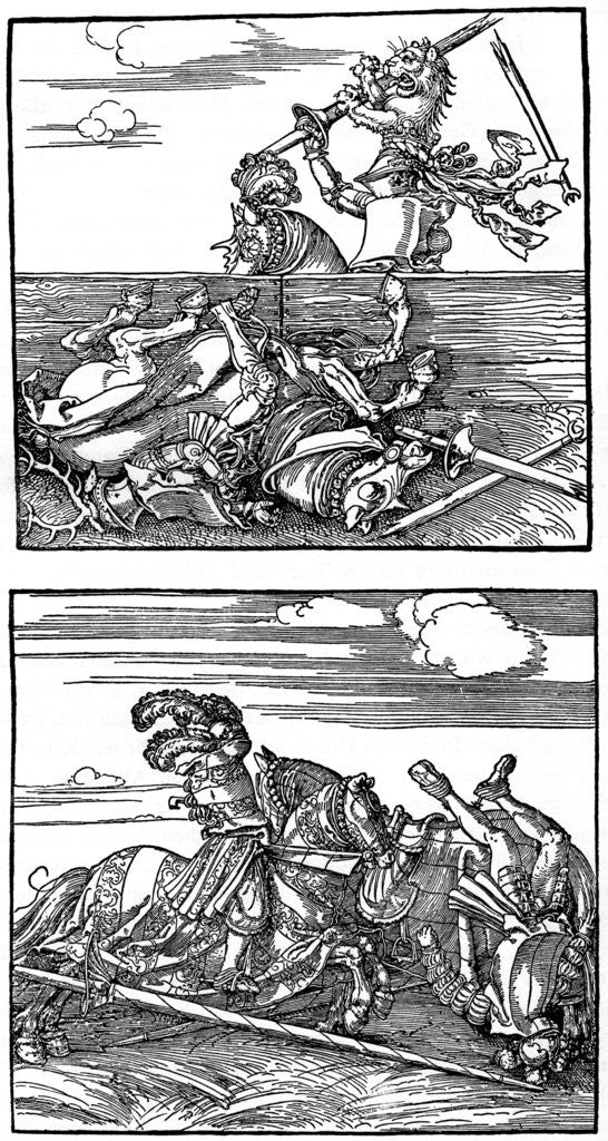 Detail of Tournament scenes by Albrecht Dürer