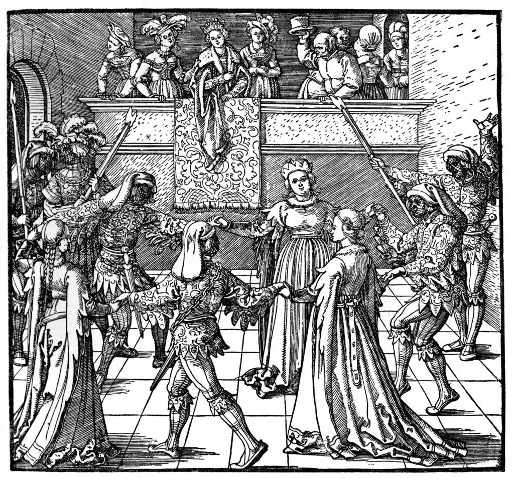 Detail of Dance by Torchlight, Augsburg by Albrecht Dürer